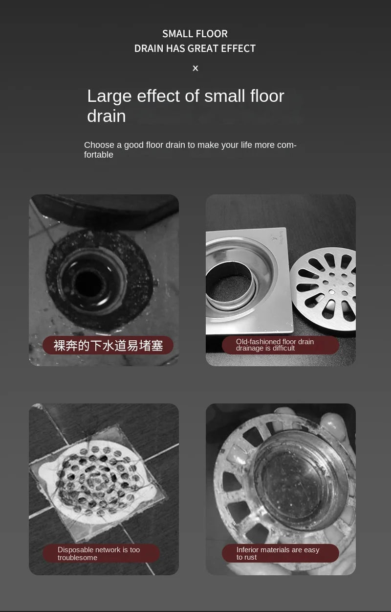 Drain Cover Bathroom Tool 304 Stainless Bathroom Accessories Sink Strainer Drains Cover Floor Drain Pad Hair Filter