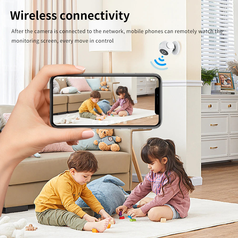 1080P Smart WiFi Camera Mini Wireless Security Camera Indoor Outdoor Wireless Camera 170° Wide Angle Lens Built-in Battery Night