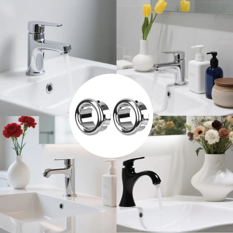 20/1pcs Wash Basin Plastic Overflow Rings Electroplated Sink Protector Scratch Universal 22-24mm Installation Bath Accessory