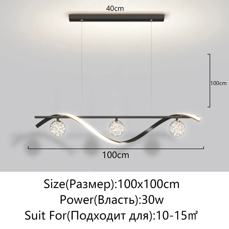 Modern Minimalist Led Pendant Lamps Dimming for Coffee Table Dining Room Kitchen Island Ceiling Chandelier Home Lighting Fixture