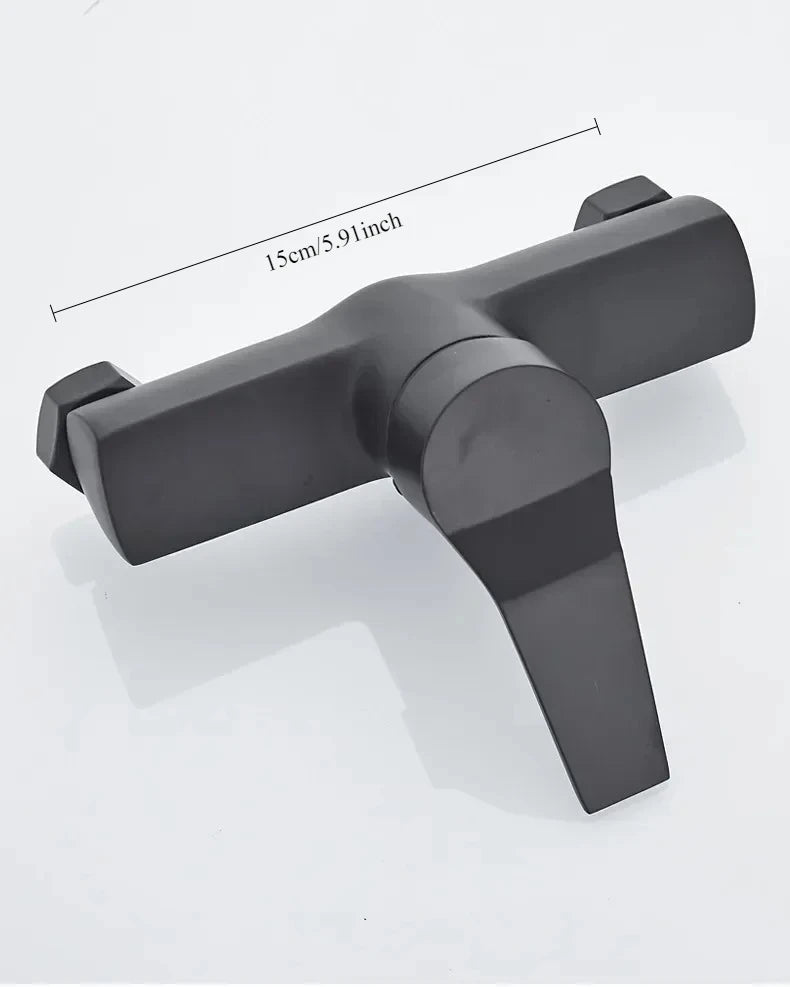 Black Bathroom Shower Faucet Wall-Mounted Mixer Valve Household Single Handle Hot and Cold Water Tap Shower Accessories