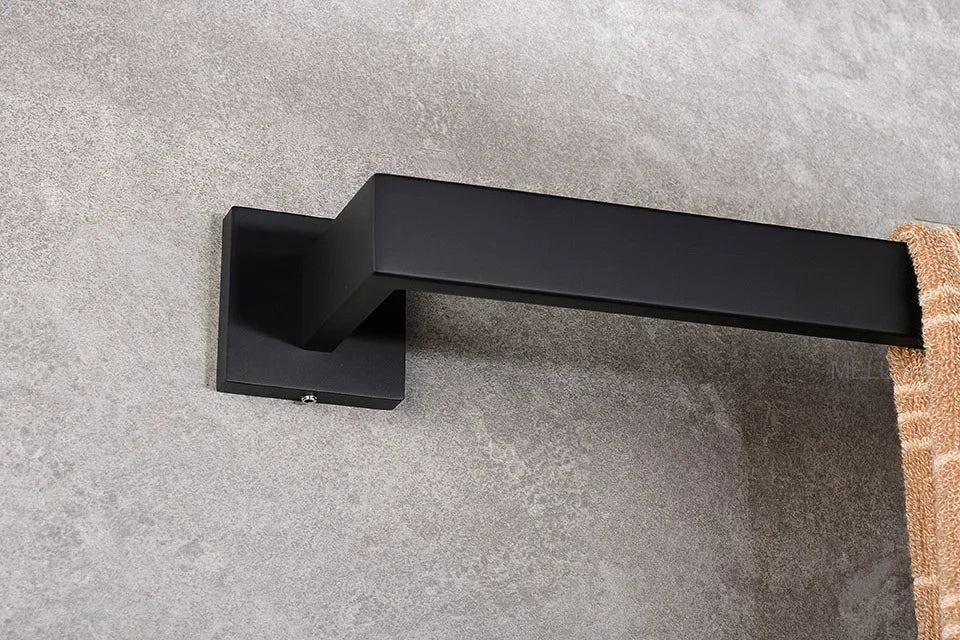 Matte Black Bathroom Hardware 304 Stainless Steel Towel Rack Toilet Paper Holder Liquid Soap Holder Towel Bar Toilet Accessories