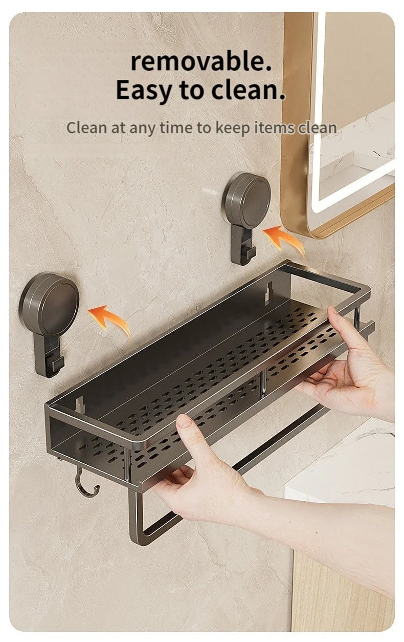 Toilet storage rack, bathroom washbasin, toilet, shower room, kitchen, wall mounted non perforated towel rack