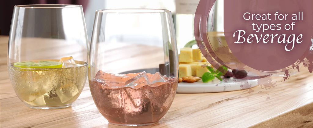 4-40Pcs 12oz Plastic Wine Glasses Disposable Stemless Wine Glasses for Party Reusable Clear Plastic Cups Shatterproof