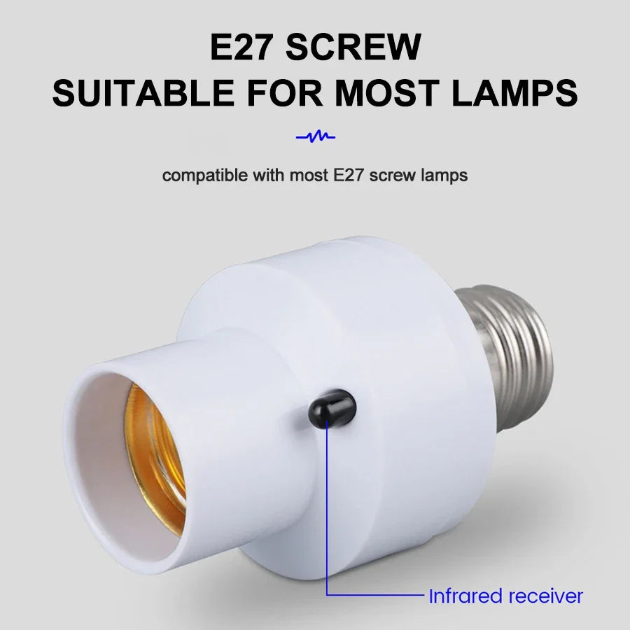 E27 Smart Lamp Holder Infrared Wireless Remote Control Timer Switch AC85-265V 220V 110V House Switch Baby Room Bedroom Switch