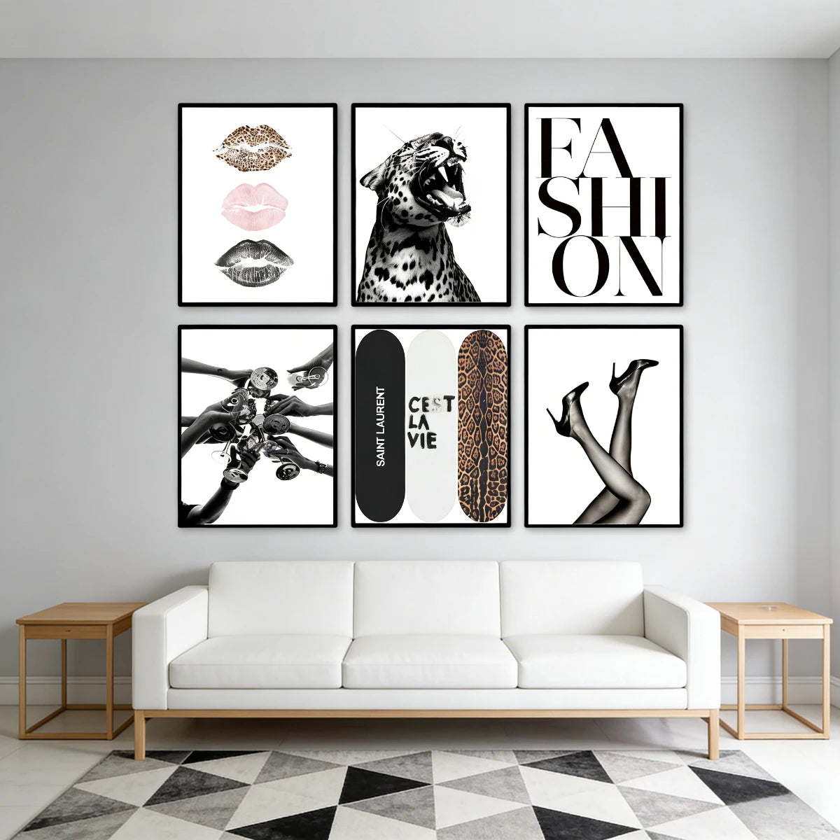 1/6pcs Retro Leopard Cheetah Abstract Canvas Print Poster Y2k Chic Modern Minimalism Art Prints Living Room Home Decor Poster
