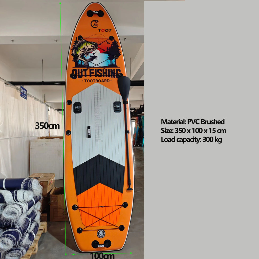 Portable Inflatable Paddleboards Set for Water Fishing Use Durable PVC Brushed Material SUP Platforms Water Yoga Exercise Boards