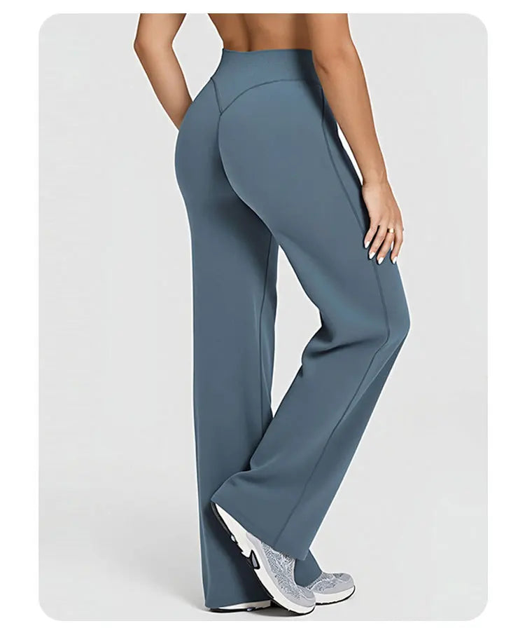 Straight-Leg Pants Ultra Soft Butter Fabric Women Mid-Waist Yoga Pants GYM Naked Feel Pilates Running Sport Trousers Yoga Pants
