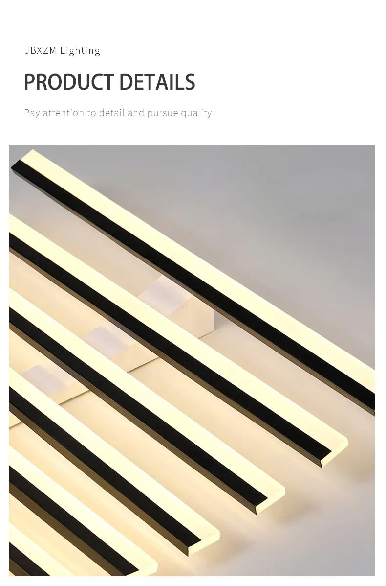 Modern LED Suitable for Living Room Pendant Lights With Remote Control Indoor Bedroom Office Lighting Long Strip Ceiling Lights