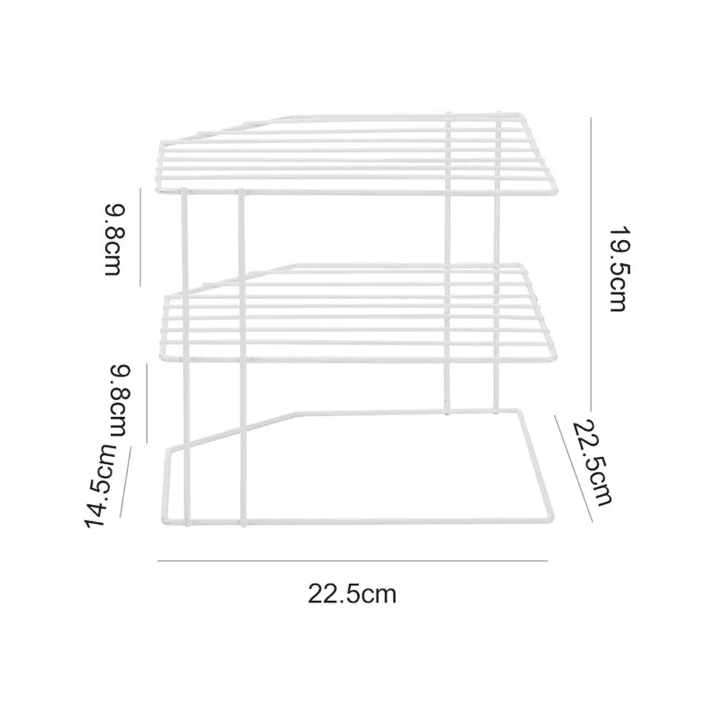 Kitchen Storage Corner Shelf Seasoning Pot Bowl Dish Glasses Countertop Organizer Rack 3 Tier Removable Cosmetic Makeup Holder