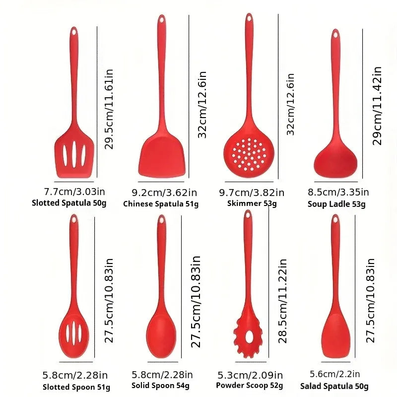 1/4/8Pcs Silicone Cooking Utensils Set, Kitchen Utensils Set for Non-stick Cookware, Dishwasher Safe Kitchen Gadgets Tools