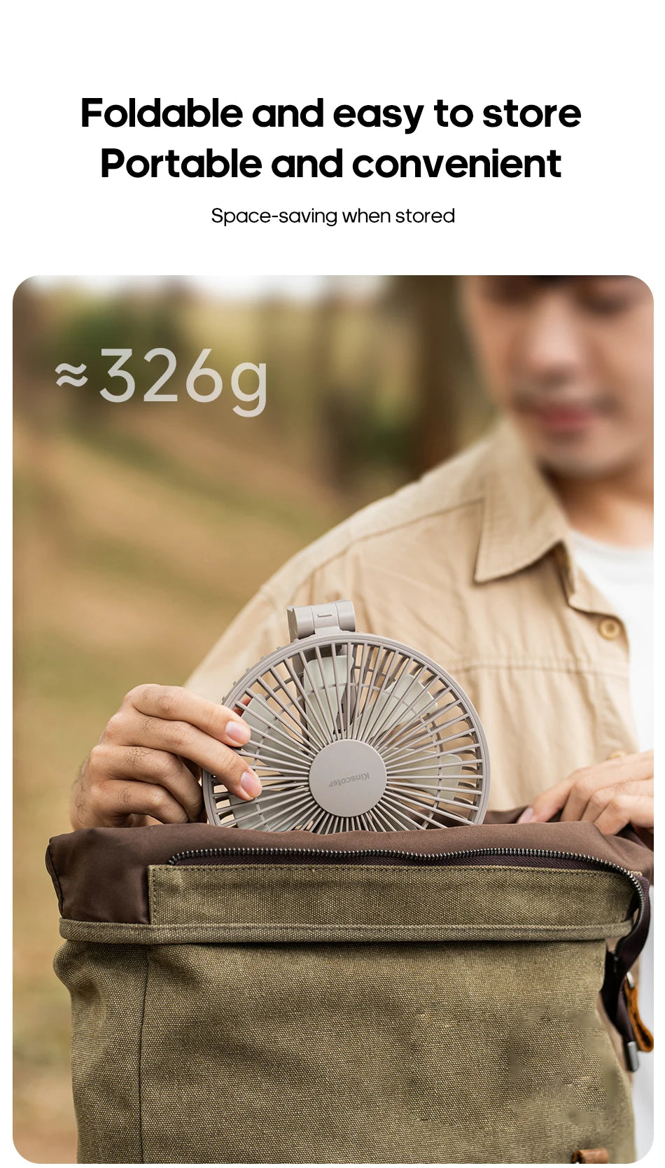 New Portable Folding Handheld Fan 3000mAh Desktop Rechargeable Fan Angle Adjustable for Home Outdoor Travel Camping