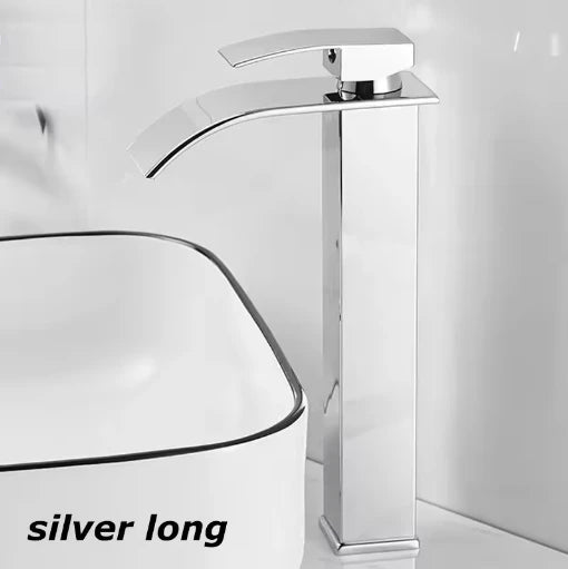 Waterfall Wash Basin Stainless Steel High And Low Faucet Black Hot And Cold Toilet Wash Basin Bathroom
