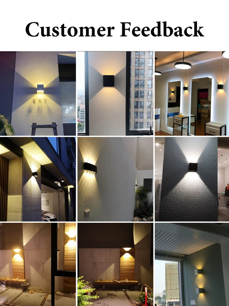 Wall Light Outdoor LED Waterproof External Stairs Street Interior Garden Living Room Fixture Decorative Home Lamp Decor Wall Led