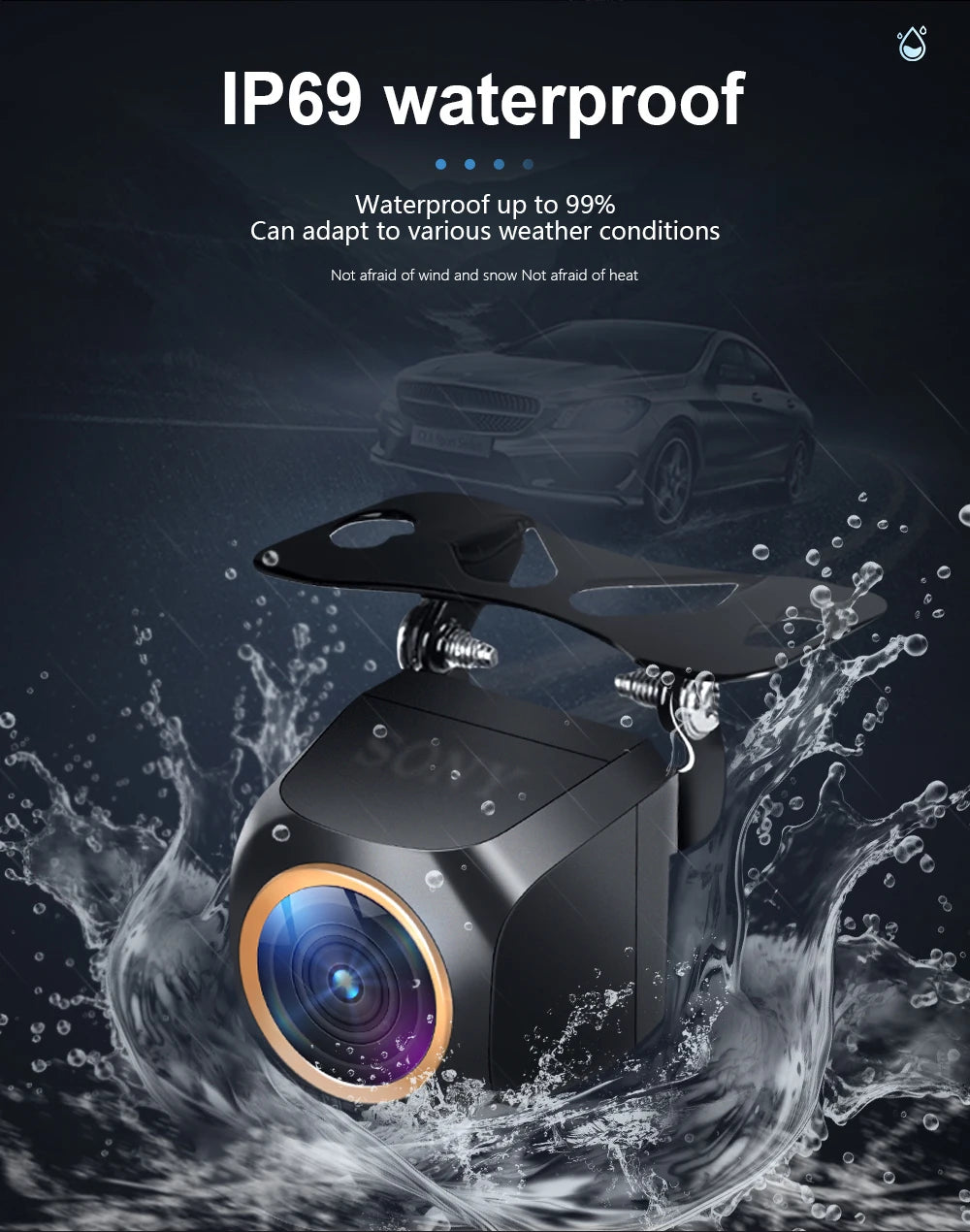 Car Rear View Camera 200° AHD 1920x1080P For Fisheye Golden Lens Full HDR Night Vision Vehicle back car reversing Front Camera