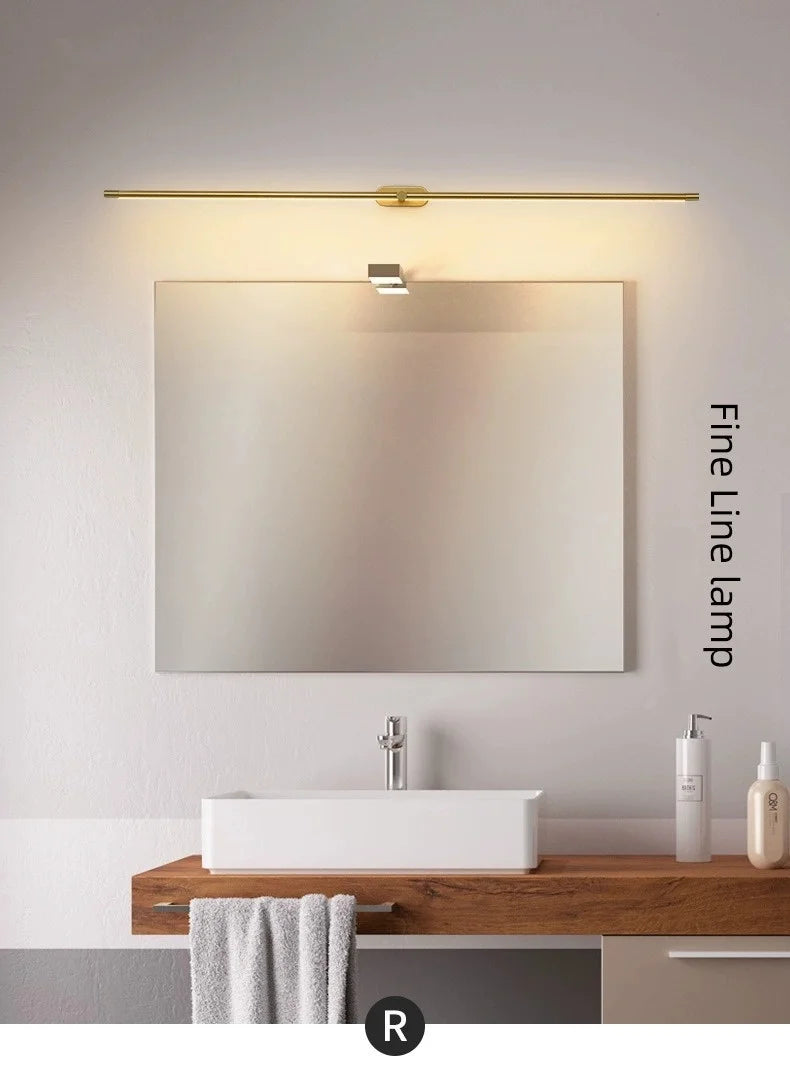 Modern Minimalist Mirror Headlights, Makeup Stands, Bathrooms, Mirror Cabinets, Straight Strip Wall Lights