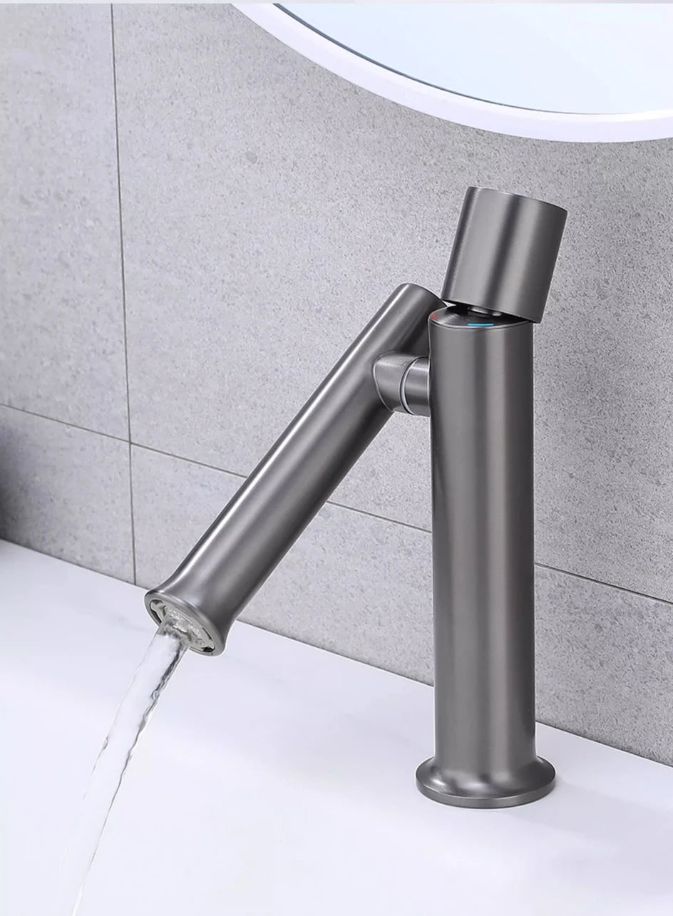Bathroom Faucets Stainless Steel 304 Brushed Gold Basin Mixer Sink Faucet Gourmet Washbasin Tapware Hot Cold Water Tap Grey