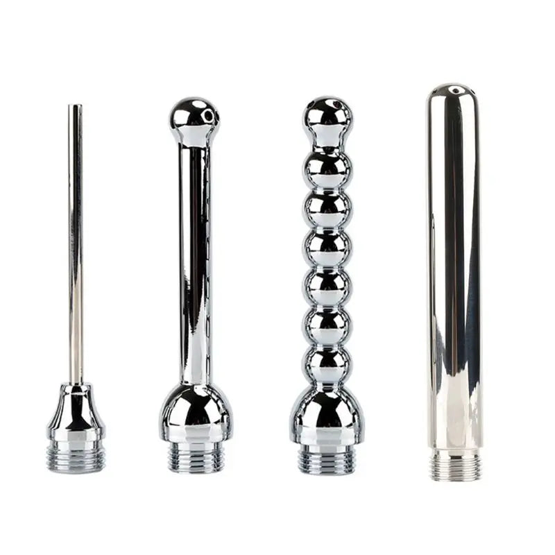 Stainless Steel Shower Bidet Faucet Rushed Anal Douche Portable Shower Cleaning Enemator Enema Metal Anal Cleaner Butt Plugs Tap