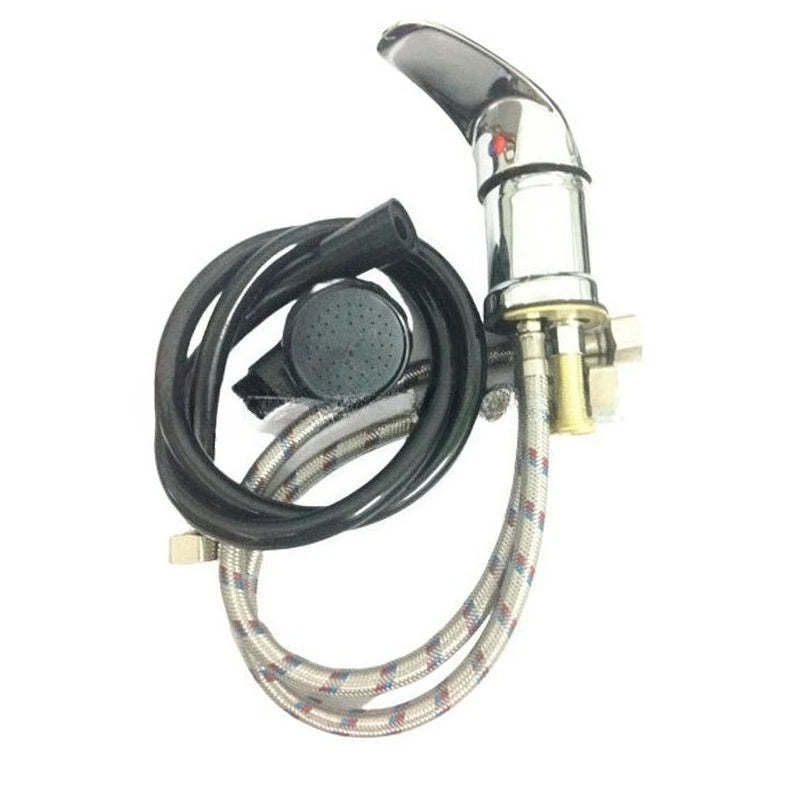 Single Lever Shower Zinc Alloy Water Faucet Set Hair Washing Durable Hot Cold Mixer Bathroom Home Barber Shop Shampoo Bowl Parts