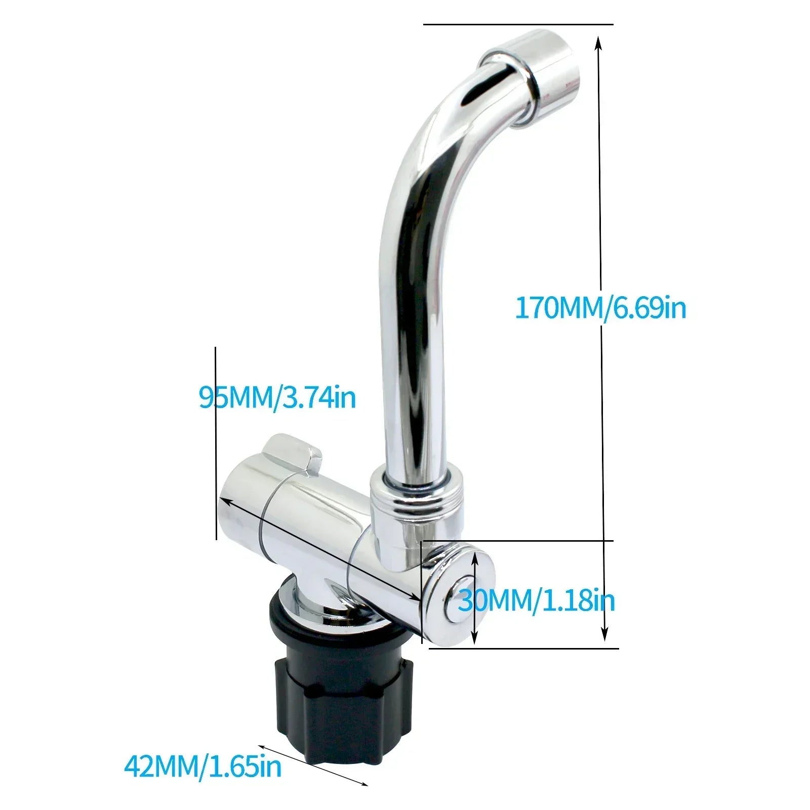 Folding Faucet 360 Degree Swivel Hot and Cold Water Faucet Kitchen Bathroom RV Marine Deck Hatch Boat Camper RV Accessories