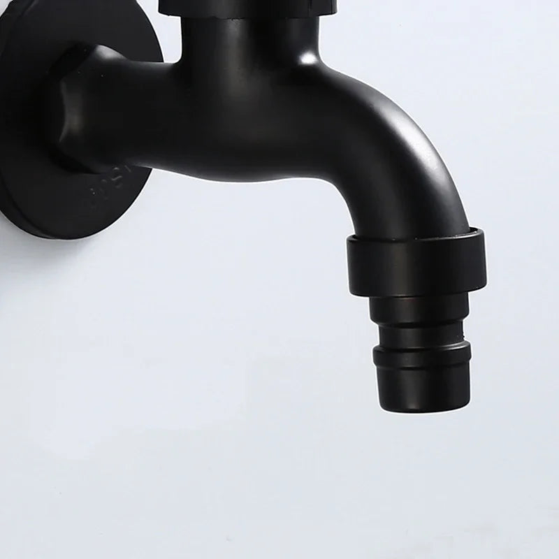 Faucets Black Brass Wall Mounted Bathroom Corner Washing Machine Cold Water Faucet Outdoor Garden Bibcock Toilet Mop Pool Taps