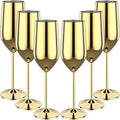 6Pcs Stainless Steel Unbreakable Metal Wine Glasses 220ml Cocktail Cups for Bar Drinking Glasses