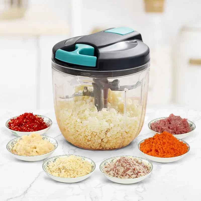 500/900ML Manual Meat Grinder Garlic Chopper Multifunction Vegetable Cutter Chopper Garlic Crusher Kitchen Gadgets