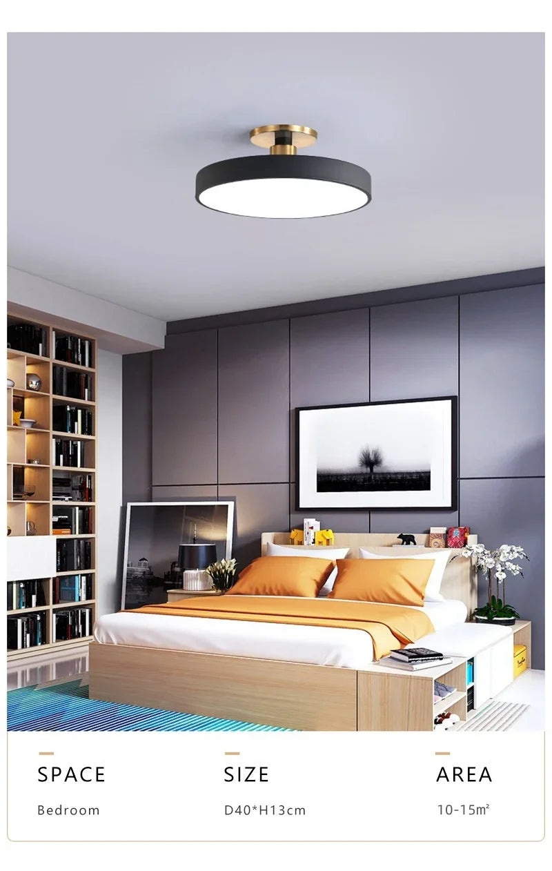 Modern Macaron LED Ceiling Light Simple Circular Dimmable Pendant Light Living Room Bedroom Study Nordic Decorative Lighting