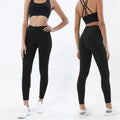 Women's 2 Piece Sports Set - High Waist Booty-Lifting Leggings with Back Pocket & Sports Bra Yoga/Gym/Running Workout Outfit