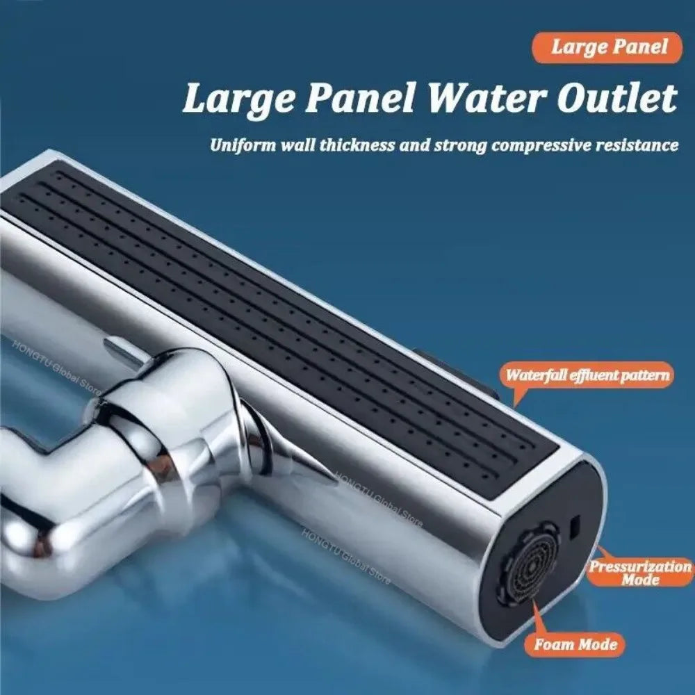 4 Mode Real Waterfall Kitchen Faucet Extension Adapter for Bathroom Basin Aucets Bubbler Nozzle Waterfall Sprayer Tap Fit Shower