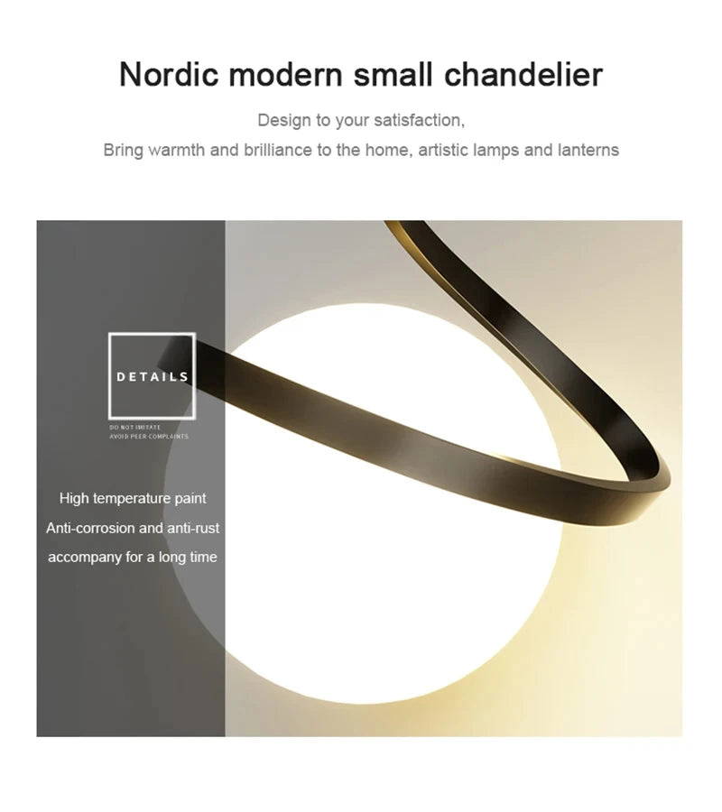 Modern LED Pendant Lights Indoor Lighting Glass Hanging Lamp For Home Dining Tables Bedside Kitchen Living Room Decoration Light