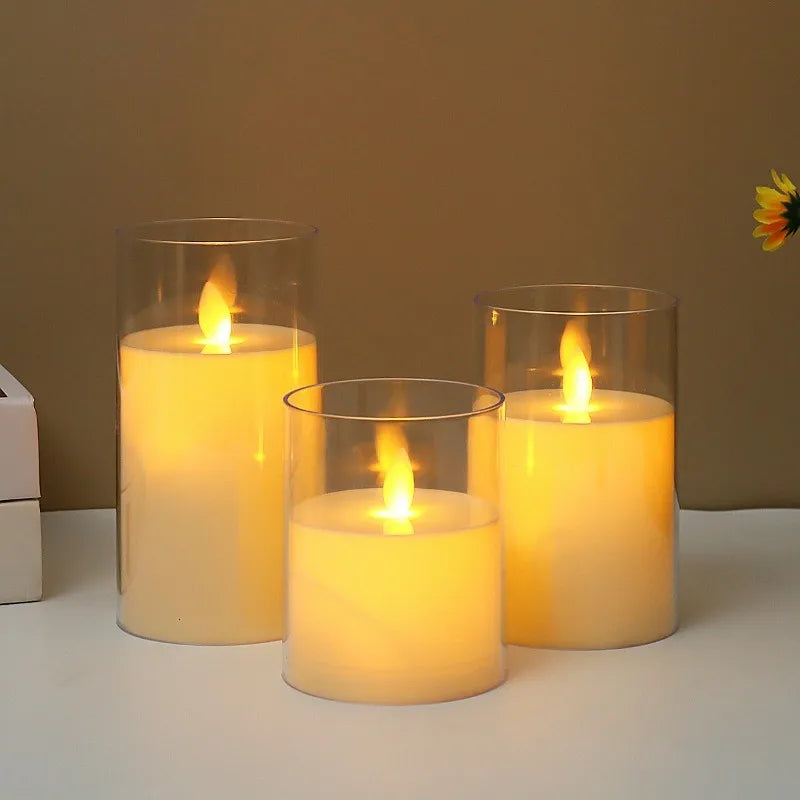 LED Candle Lights Indoor Atmosphere Desktop Ornaments Christmas Halloween Birthday Restaurant Room Decoration Lighting Fixtures