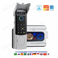 Tuya WiFi APP Double-Sided Fingerprint Smart Lock Waterproof Gate Iron Door RFID Digital Face Recognition Lock Video Intercom