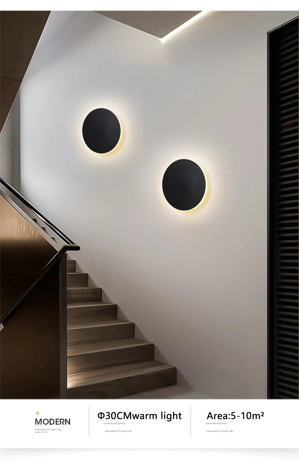 Round wall lamp/modern minimalist style bedroom bedside table staircase porch LED light source human body touch sensor