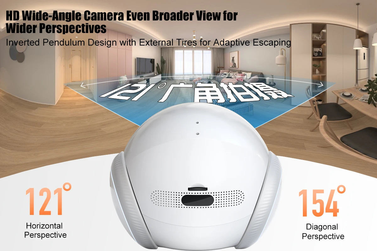 Smart Robot Camera for Home Security,Mobile Patrol with 2.4G/5G WiFi,Infrared Night Vision,2-Way Audio,AI Motion Detection