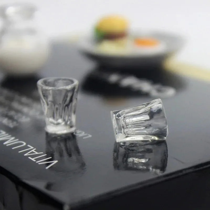 4pcs 1/12 DOLLHOUSE Dollhouse Accessories Miniature Cup Models Toy Simulation Transparent Water Cups