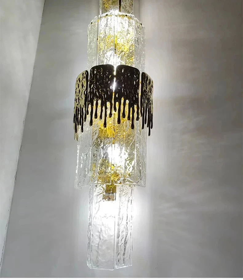 Light Luxury Led Wall Lamp Home Decoration Living Room Tv Background Wall Staircase Bedroom Italian Bedside Glass Wall Lamp
