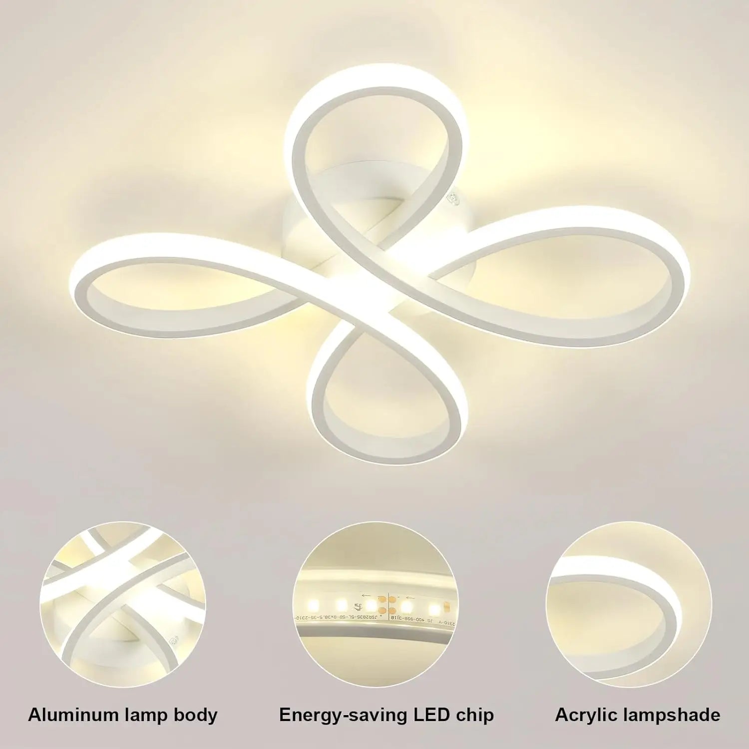 Modern LED Ceiling Light, 27cm Ceiling Lamp, LED Ceiling Light Fixture for Bedroom Living Room, Dining Room Kitchen