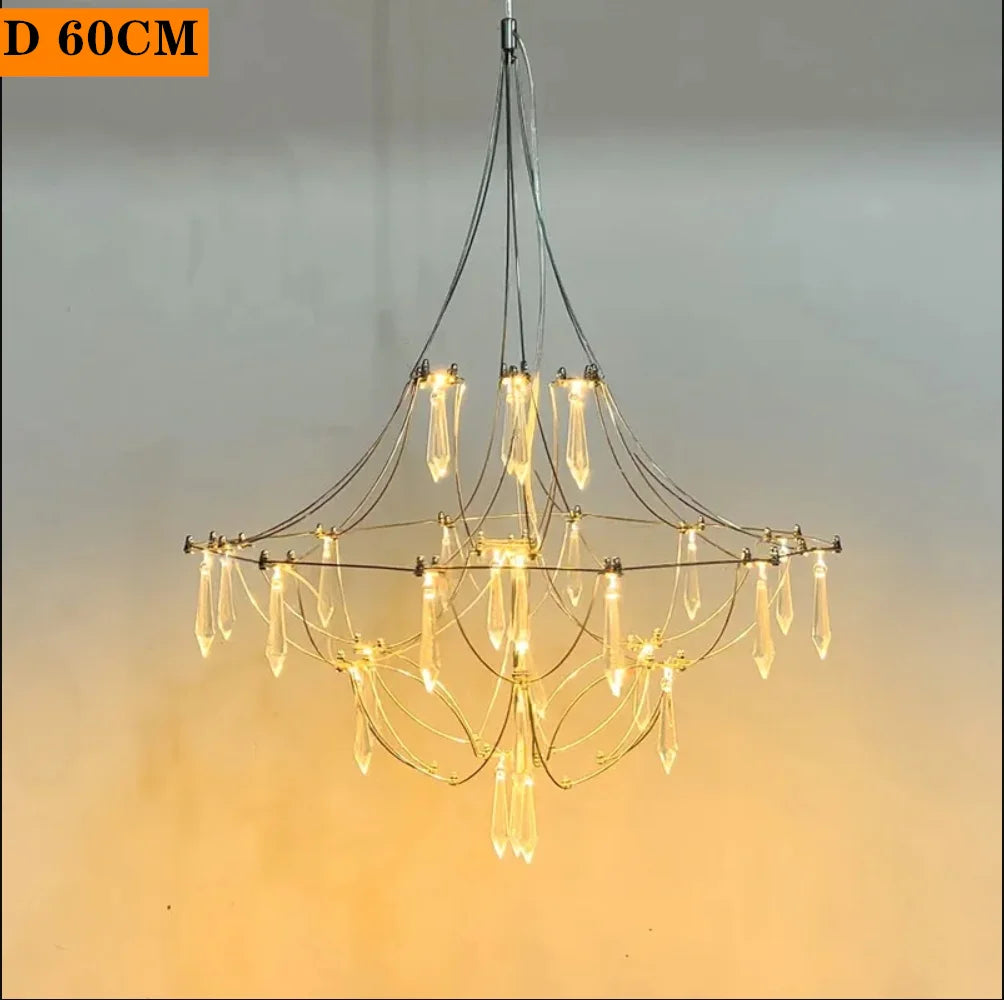 Luxury Chandelier LED Crystal Chandelier Restaurant Modern Light Romantic Living Room Villa Full of Stars Decorative Lighting