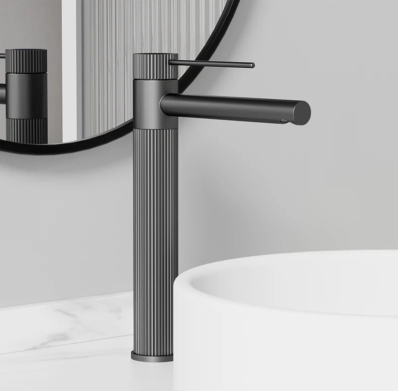 Stainless Steel Basin Faucet Gold/Black Bathroom Faucets Crane Tall Sink Faucet Hot Cold Water Sink Mixer Bathroom Faucet