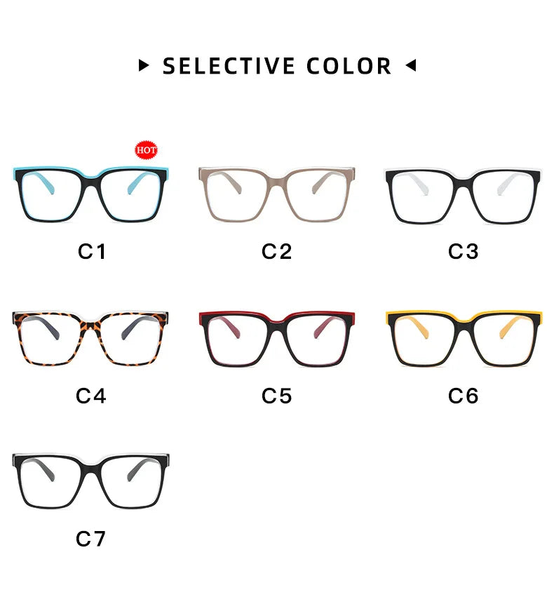 Fashion Double Color Women Cat Eye Glasses Frame Retro TR90 Clear Anti-Blue Light Eyewear Men Optical Blue Yellow Frame