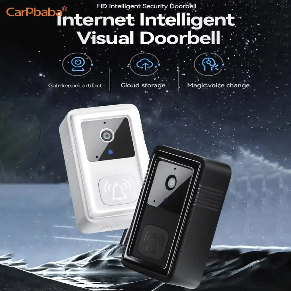 Smart Doorbell Camera Visual Security Doorbell Audio Video Intercom With Camera Wireless Self-Adhesive Night Vision App Control
