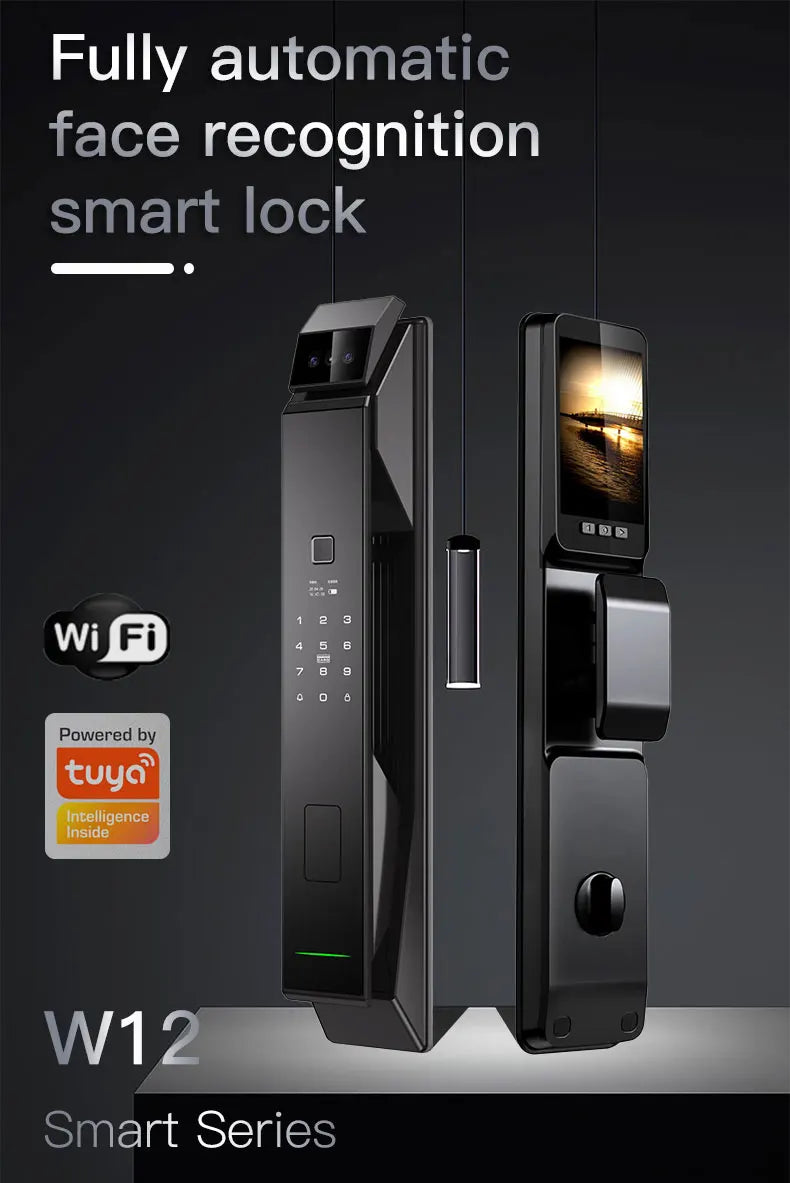 Tuya WiFi 3D Face Recognition Smart Lock with Fingerprint Password Card App Unlocking Face Capture Digital Electronic Lock