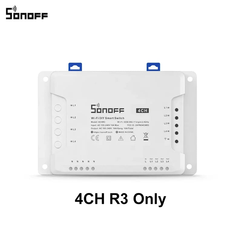 SONOFF WiFi 4CH PRO Smart Switch R3 4 Gang with RF Control 3 Working mode Smart Light Switch eWeLink APP Control Smart Module