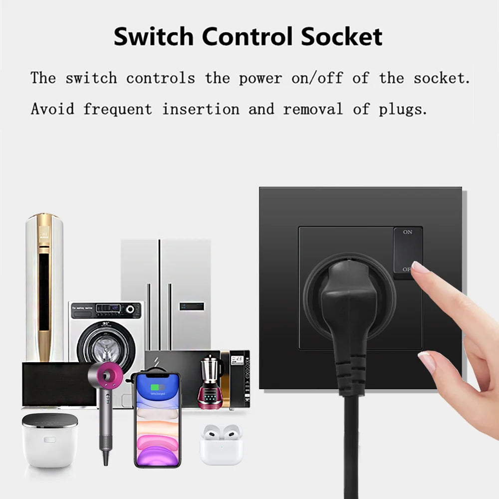 EIOMR EU Standard Electrical Socket,USB Type-C Mobile Phone Charging Outlet,16A 220V Household Appliances Electric Socket Switch