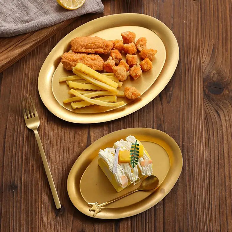 Kitchen small tools, multi size stainless steel plates, lunch containers, snack plates, dumpling plates, platters