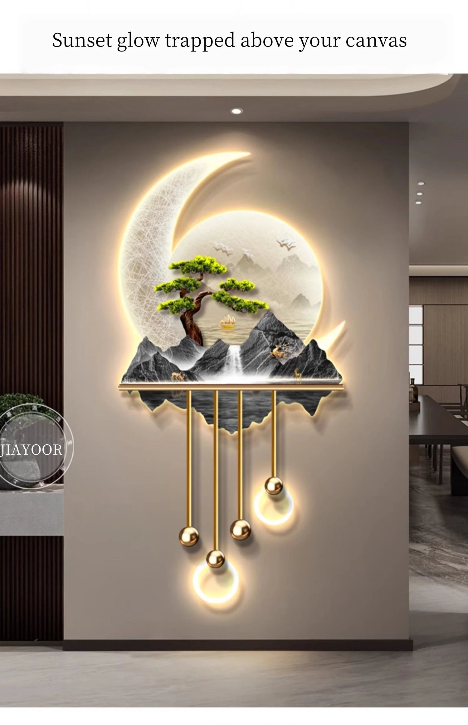 Modern Creative Entrance LED Mural Light For Corridor Living Room Dining Study Hanging Painting Lustre Home Decoration Wall Lamp