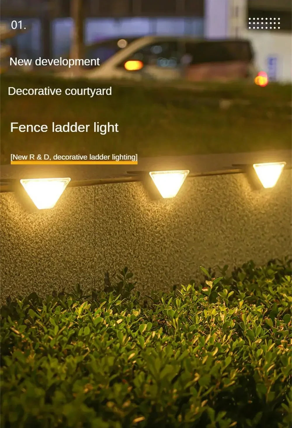 Solar Stair Lights Solar Step Light Outdoor Anti-theft Waterproof IP67 Decor for Garden Stair Deck Front Porch and Patio