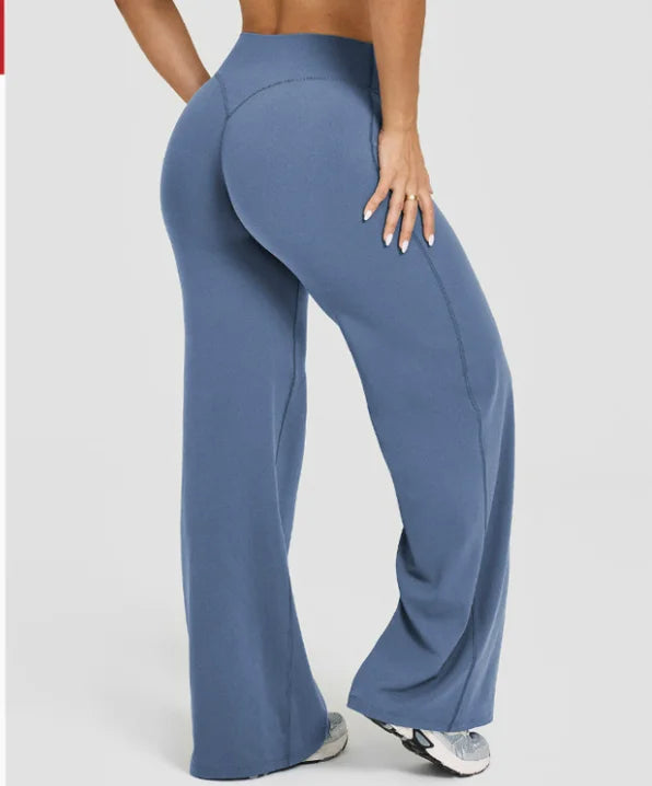 High Waisted Straight Leg Yoga Pants for Women, Naked Feeling Butt Lifting Loose Fit Workout Trousers, Slimming Gym Pants