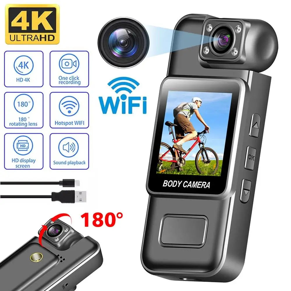 Digital Camera Mini WiF 4K 2K 1080P HD Portable Video Recorder Body Cam Infrared Night Vision Police/Bike Camcorder Sports DV